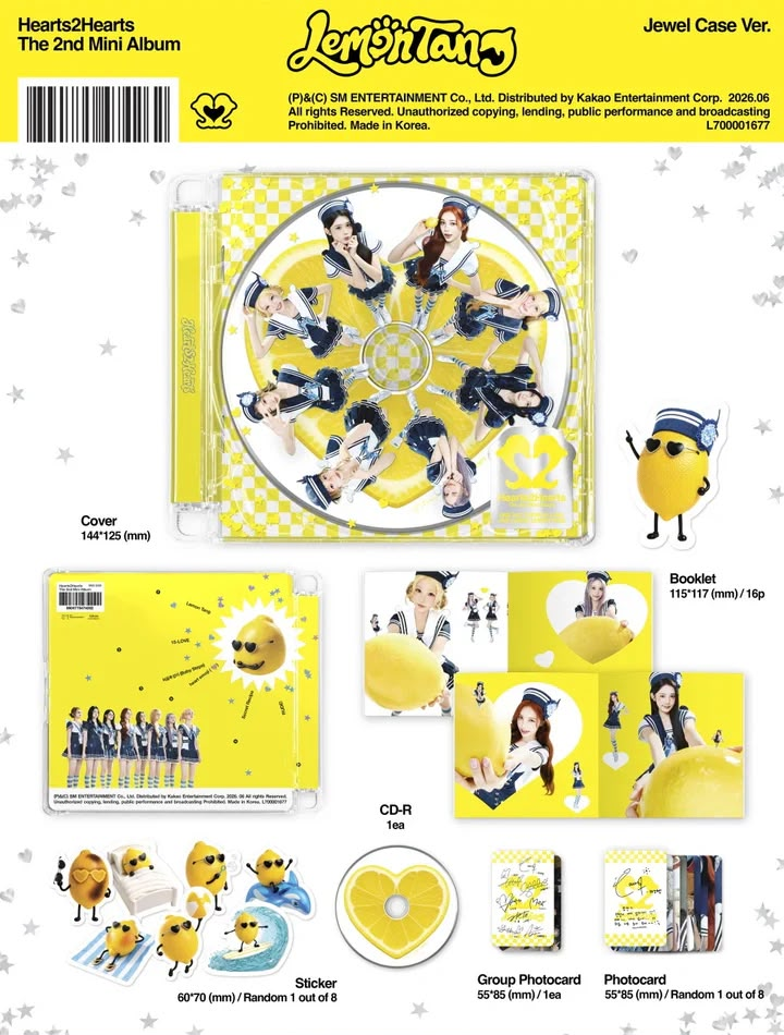 Hearts2Hearts Lemon Tang 2nd Mini Album Jewel Case Ver. - contents
