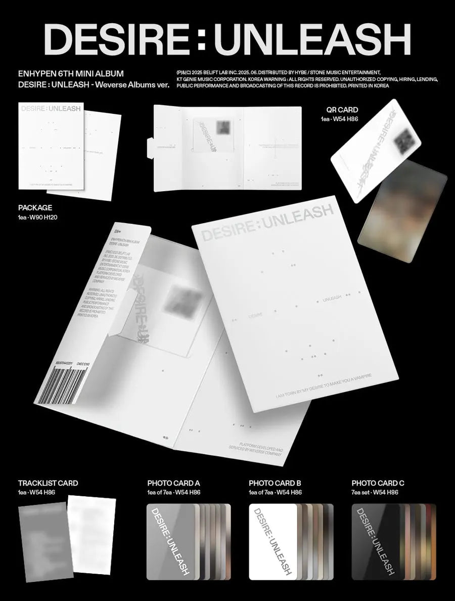 ENHYPEN 6TH MINI ALBUM DESIRE: UNLEASH (WEVERSE VERSION) Seoul Spot