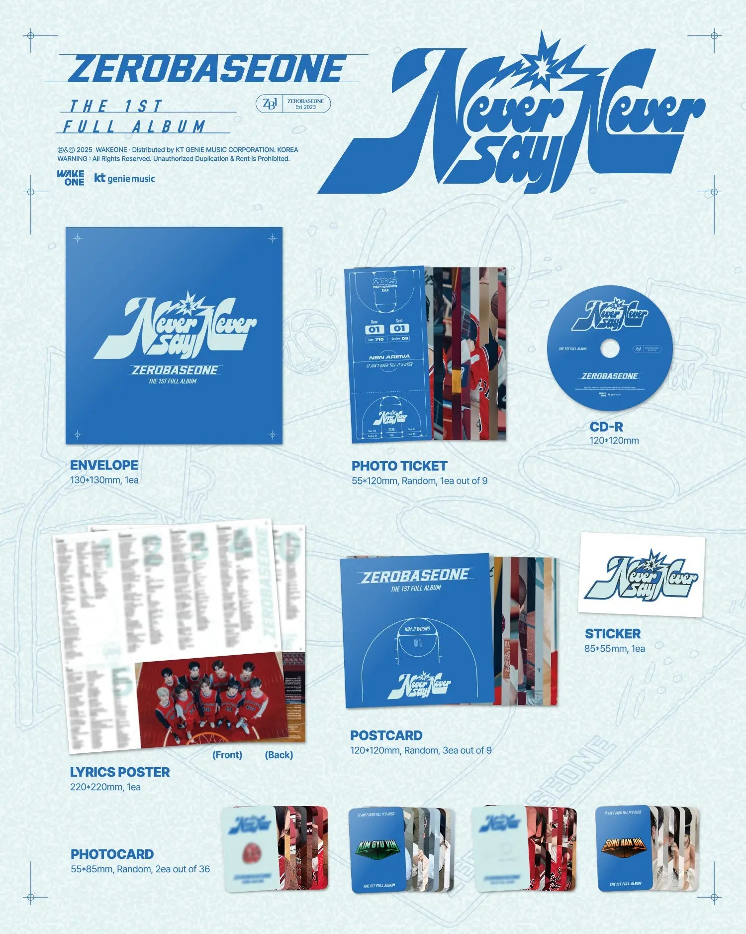ZEROBASEONE 1ST FULL ALBUM [NEVER SAY NEVER] SLAM DUNK VER. Seoul Spot