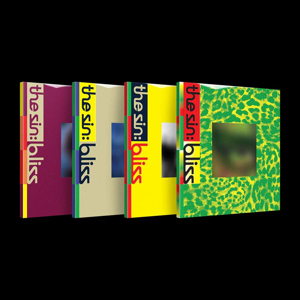Four colorful The Sin: Bliss product packages