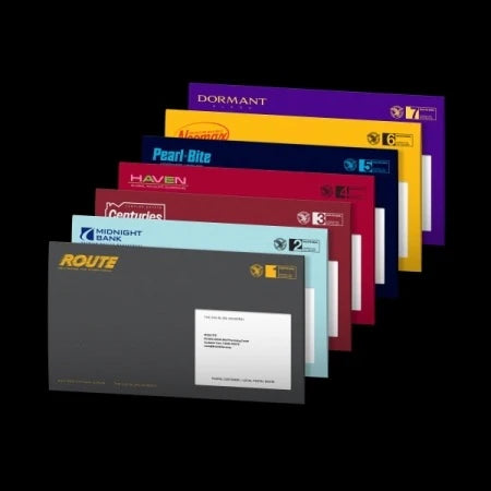 Fan of color-coded Korean windshield tint sample cards