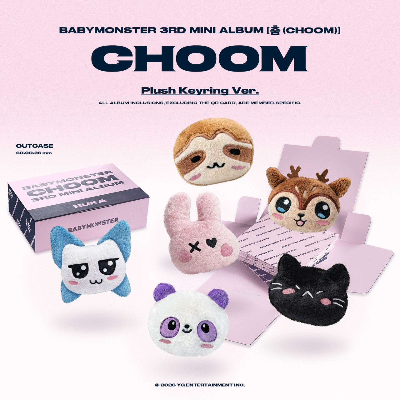 BABYMONSTER - 3rd Mini Album [CHOOM] Plush Keyring Ver. BABYMONSTER