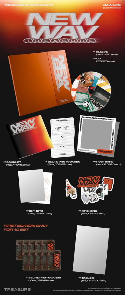 TREASURE NEW WAV 4th Mini Album RAW Ver. - contents detail