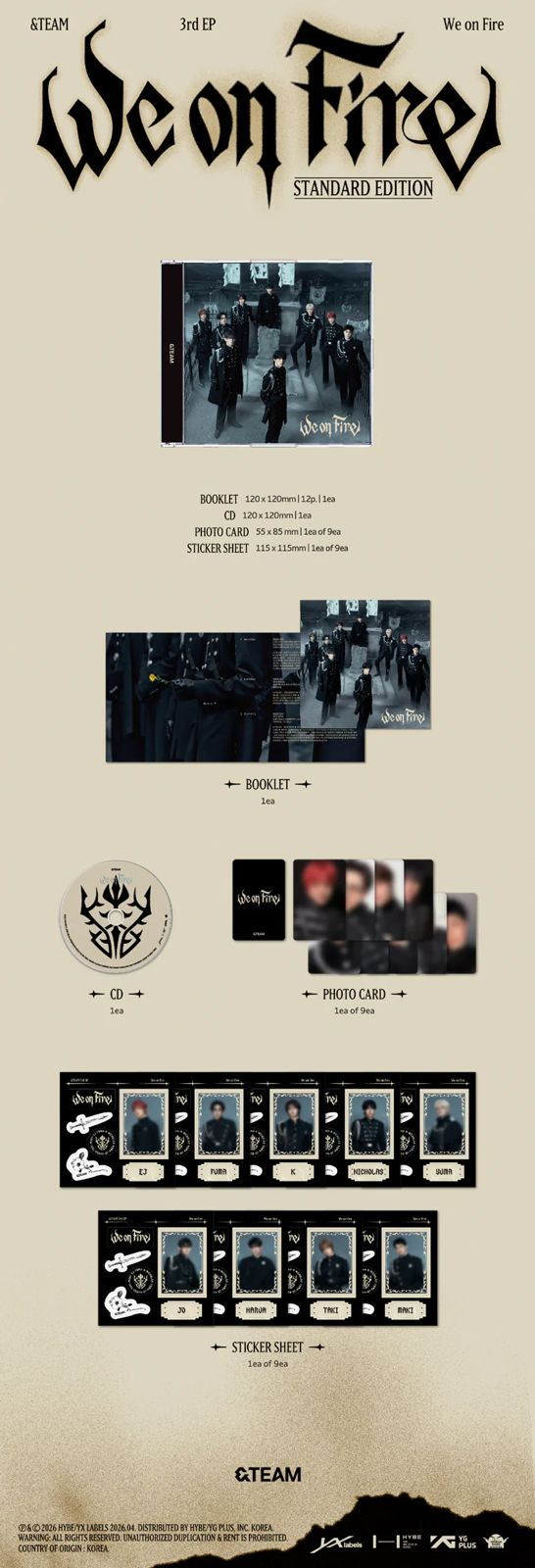 &TEAM - 3rd EP 'We on Fire' (Standard Edition) &TEAM